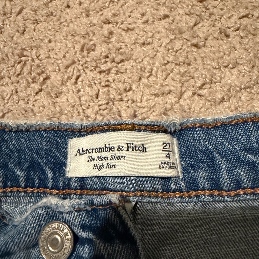 Abercrombie & Fitch Distressed Light Blue Denim Shorts - Picture 2 of 3